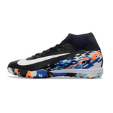 Chuteira Infantil Society Nike Zoom Mercurial Superfly 10 Elite TF Preta, Branca e Azul